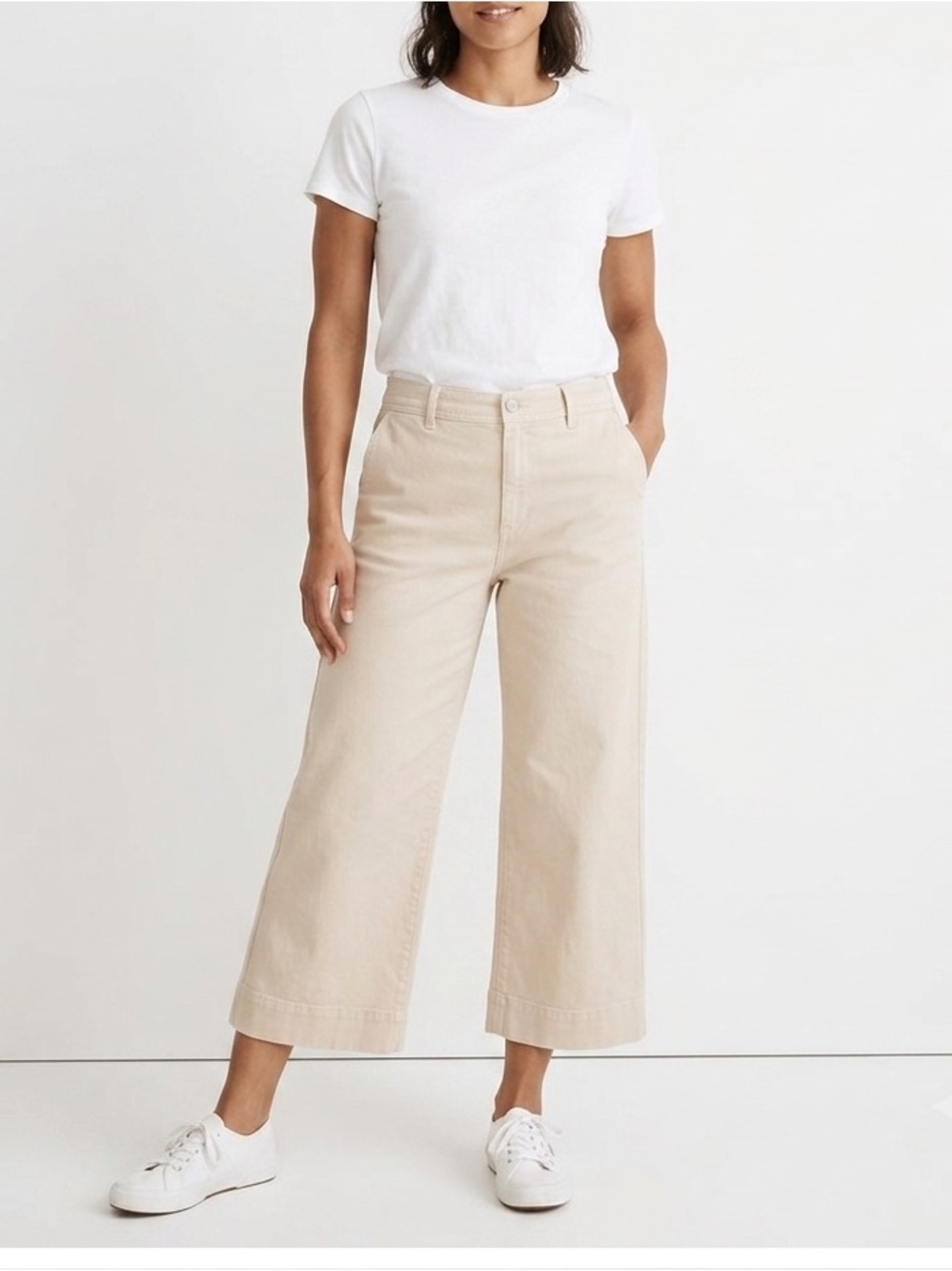 ✨ UNIVERSAL THREAD Women’s Beige Wide-Leg Crop Pants minimalist style ❤️